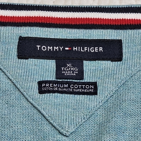 Tommy Hilfiger Mens Signature Coast Pullover V--Neck Sweater Navy XL - Picture 7 of 8